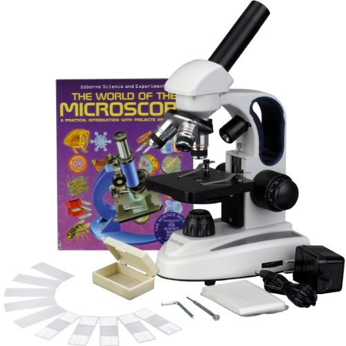 AmScope M158C-2L-PB10-WM Cordless Compound Monocular Microscope, W...
