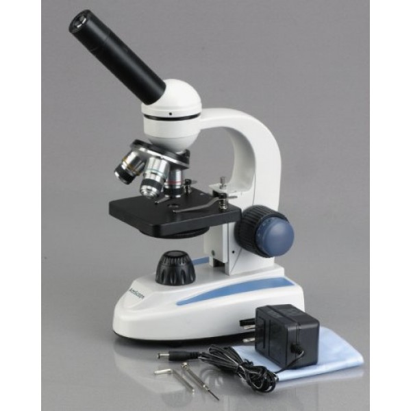 AmScope M158C-E2 Digital Cordless Compound Monocular Microscope, W...