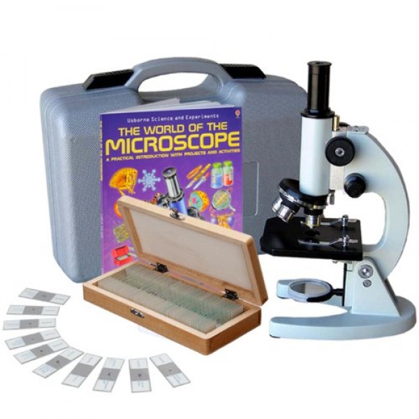 AmScope M60C-ABS-PS50-WM Beginner Microscope Kit, Mirror Illuminat...