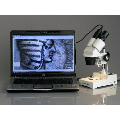 AmScope SE303-PX Binocular Stereo Microscope, WF5x and WF10x Eyepi...