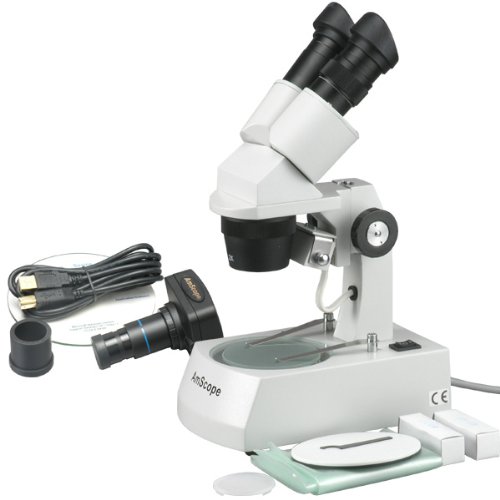 AmScope SE305-AZ-3M Digital Binocular Stereo Microscope, WF10x and...