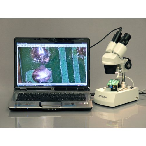 AmScope SE306-PZ Binocular Stereo Microscope, WF10x and WF20x Eyep...