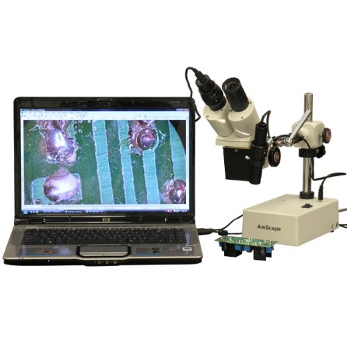 AmScope SE420Z-E Digital Professional Binocular Stereo Microscope,...
