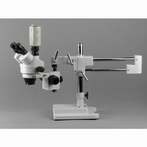 AmScope SM-3T Professional Trinocular Stereo Zoom Microscope, WH10...