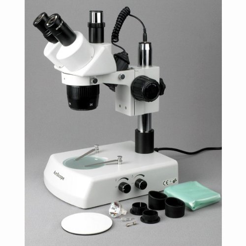 AmScope SW-2T24X Trinocular Stereo Microscope, WH10x Eyepieces, 10...
