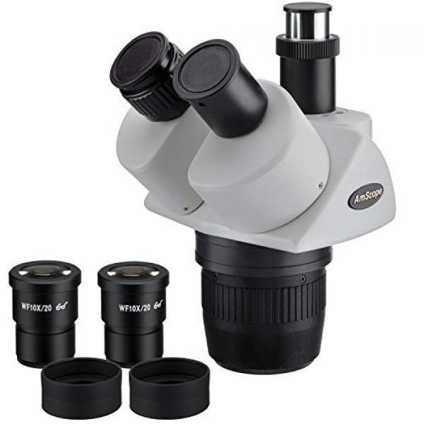 AmScope SW24T Trinocular Stereo Microscope Head, WH10x Eyepieces, ...