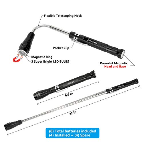 Gifts For Dad Fathers Day,Magnetic Pickup Tool with 3 LED Lights,T...