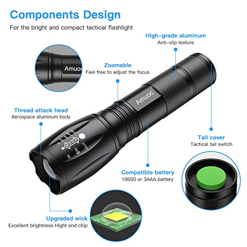 Flashlights, LED Tactical Flashlight S1000 - High Lumen, 5 Modes, ...
