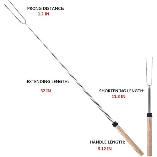 8Pack Marshmallow Roasting Sticks Extendable 32inch Long Metal Bar...