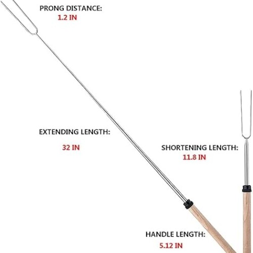 8Pack Marshmallow Roasting Sticks Extendable 32inch Long Metal Bar...