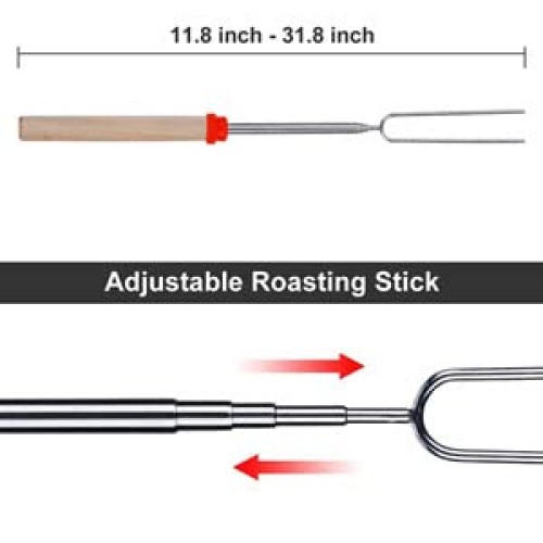 8Pack Marshmallow Roasting Sticks Extendable 32inch Long Metal Bar...