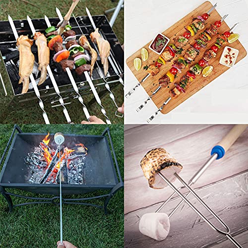 8Pack Marshmallow Roasting Sticks Extendable 32inch Long Metal Bar...