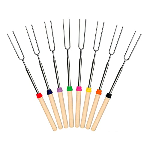 8Pack Marshmallow Roasting Sticks Extendable 32inch Long Metal Bar...