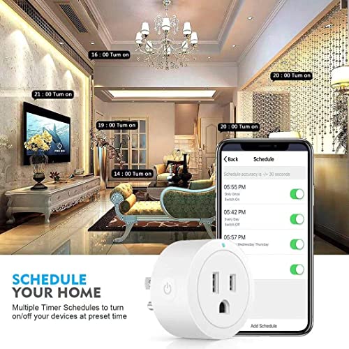 Amysen Smart Plug, Wi-Fi Outlet Socket Works with Alexa and Google...