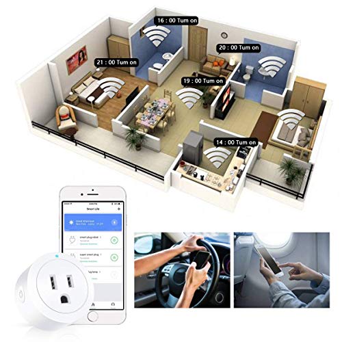 Amysen Smart Plug, Wi-Fi Outlet Socket Works with Alexa and Google...