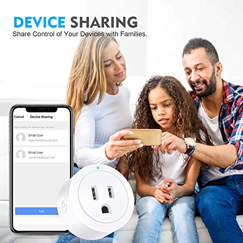 Amysen Smart Plug, Wi-Fi Outlet Socket Works with Alexa and Google...