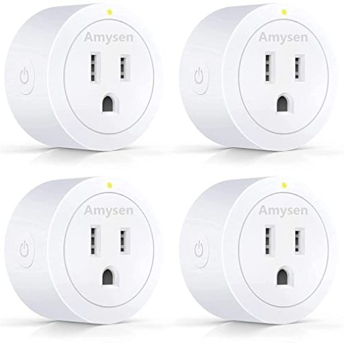 Amysen Smart Plug, Wi-Fi Outlet Socket Works with Alexa and Google...