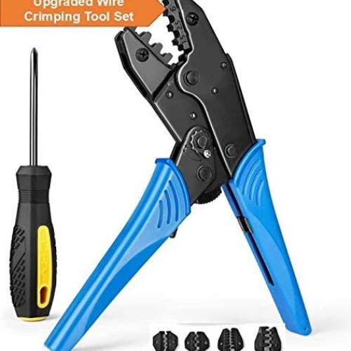 Amzdeal Crimping Tool Kit with 5 interchangeable Jaws and Screwdri...