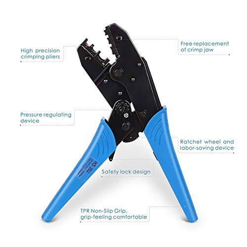 Amzdeal Crimping Tool Kit with 5 interchangeable Jaws and Screwdri...