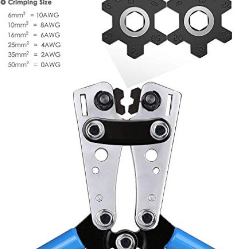 Amzdeal Lug Crimper Crimping Tool Battery Cable Crimper Tool Batte...