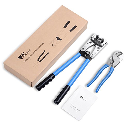 amzdeal Wire Crimper Battery Cable Crimping Tool for 0, 2, 4, 6, 8...