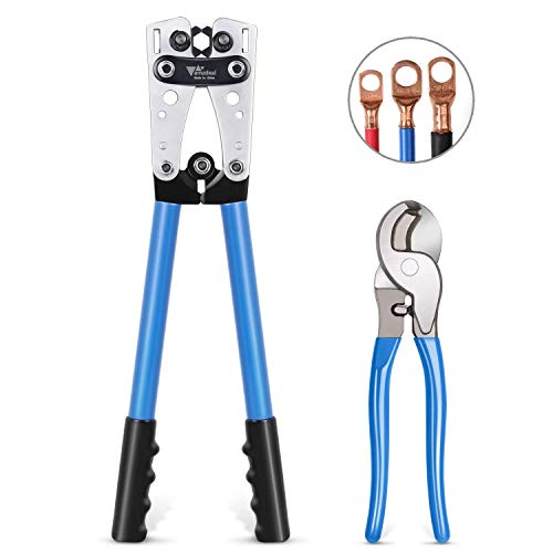 amzdeal Wire Crimper Battery Cable Crimping Tool for 0, 2, 4, 6, 8...