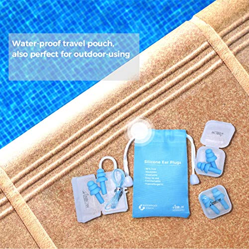 Reusable Silicone Ear Plugs - ANBOW Waterproof Noise Reduction Ear...