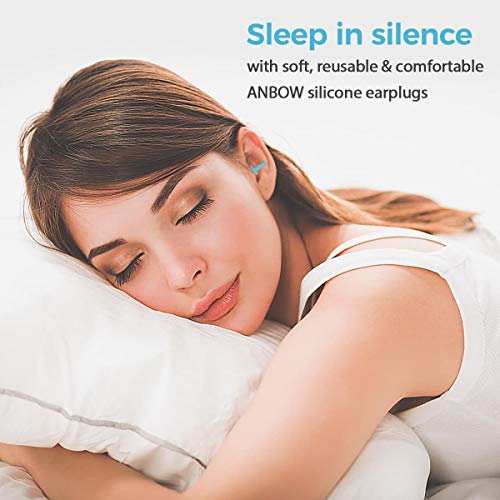 Reusable Silicone Ear Plugs - ANBOW Waterproof Noise Reduction Ear...