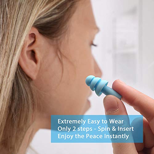 Reusable Silicone Ear Plugs - ANBOW Waterproof Noise Reduction Ear...