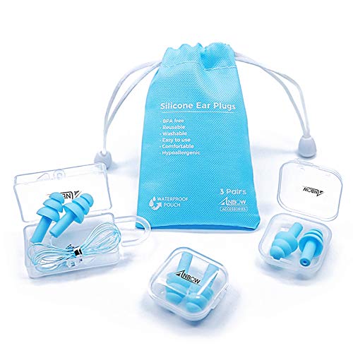 Reusable Silicone Ear Plugs - ANBOW Waterproof Noise Reduction Ear...