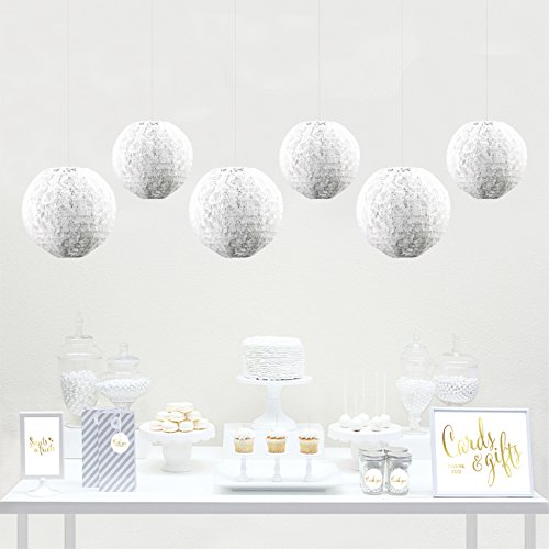 Andaz Press Hanging Lace Lanterns Decorations, Real Lace Fabric, 8...