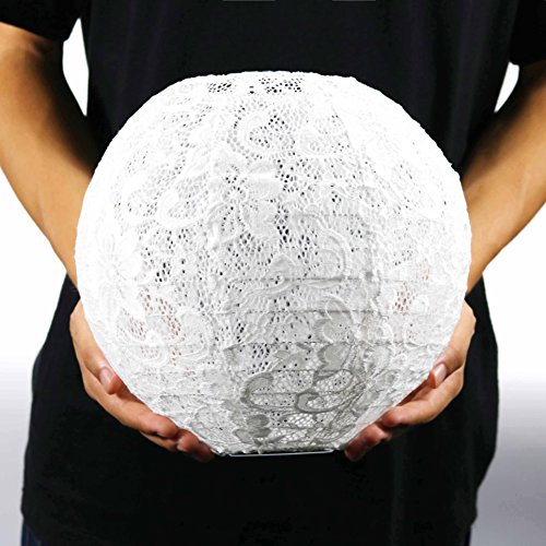 Andaz Press Hanging Lace Lanterns Decorations, Real Lace Fabric, 8...