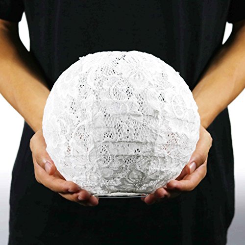 Andaz Press Hanging Lace Lanterns Decorations, Real Lace Fabric, 8...