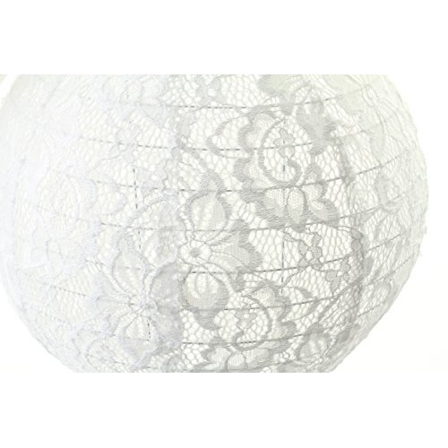 Andaz Press Hanging Lace Lanterns Decorations, Real Lace Fabric, 8...