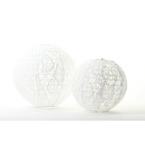 Andaz Press Hanging Lace Lanterns Decorations, Real Lace Fabric, 8...