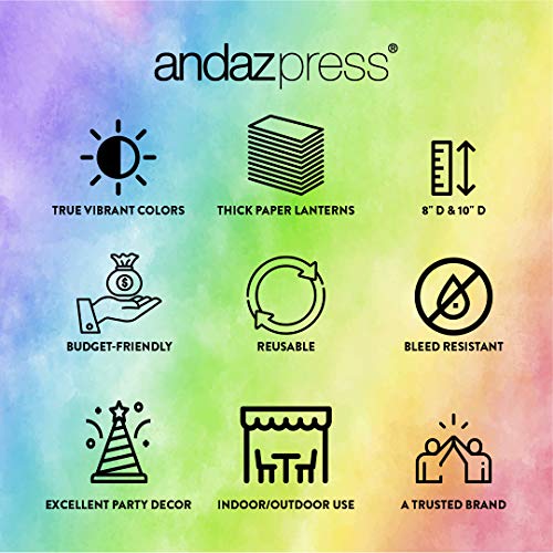 Andaz Press Hanging Paper Lantern Party Decor Trio Kit with Free P...
