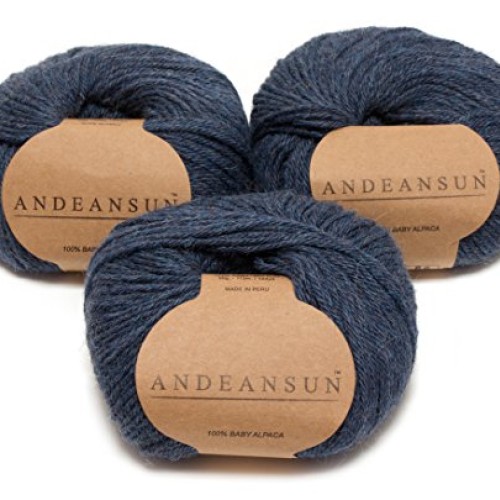 100% Baby Alpaca Yarn Weight #3 DK - Set of 3 - AndeanSun - Luxu...