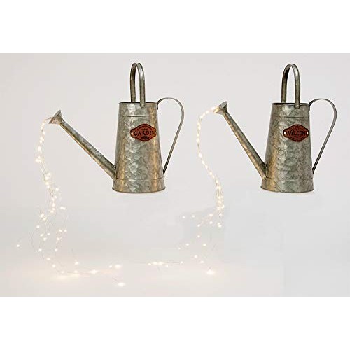 Andersons Lighted Metal Watering Can Decoration - 10 inches