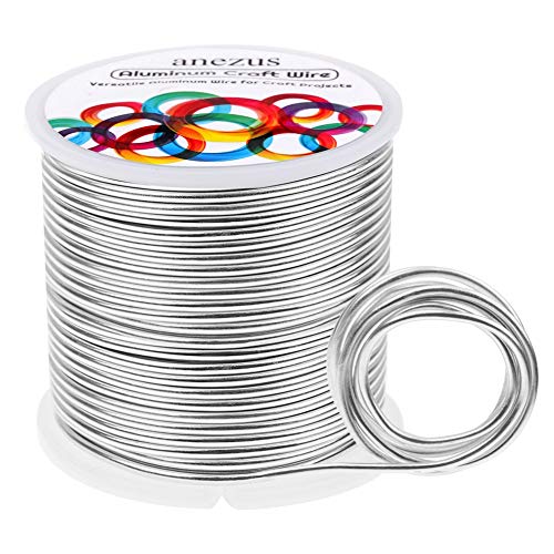 Aluminum Jewelry Craft Wire 12 Gauge 100 Feet, Anezus Silver Beadi...