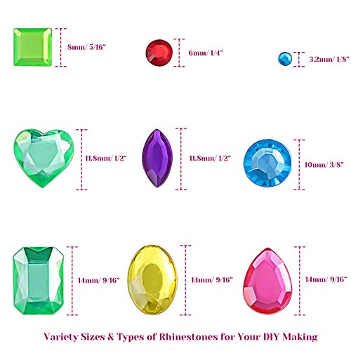 Anezus 1126Pcs Rhinestone Stickers Self-Adhesive Bling Craft Jewel...
