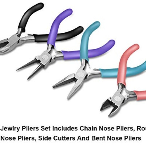 Anezus 4Pcs Jewelry Pliers Tool Set Includes Needle Nose Pliers, R...