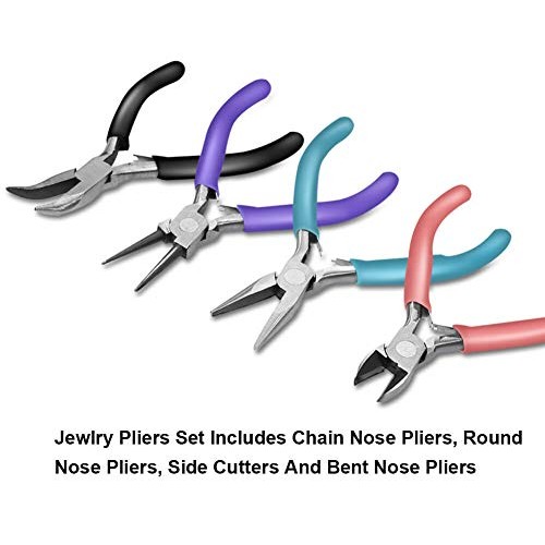 Anezus 4Pcs Jewelry Pliers Tool Set Includes Needle Nose Pliers, R...