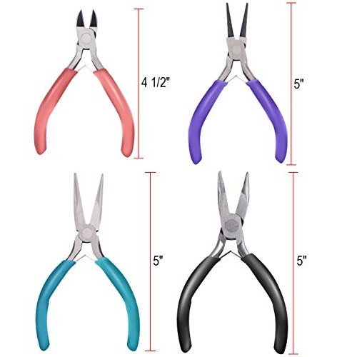 Anezus 4Pcs Jewelry Pliers Tool Set Includes Needle Nose Pliers, R...