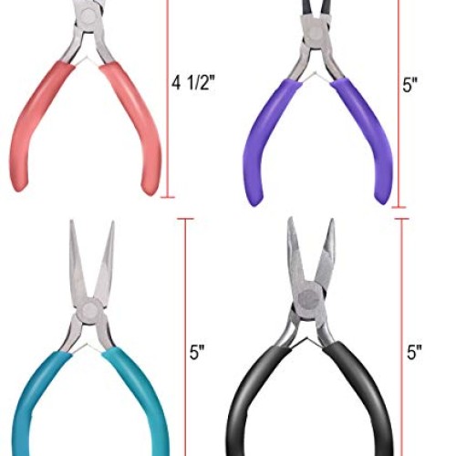 Anezus 4Pcs Jewelry Pliers Tool Set Includes Needle Nose Pliers, R...