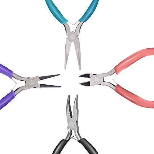 Anezus 4Pcs Jewelry Pliers Tool Set Includes Needle Nose Pliers, R...
