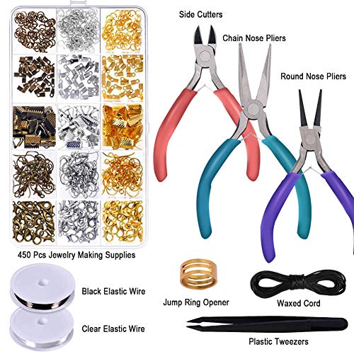 Anezus Jewelry Repair Kit with Jewelry Pliers, Jewelry Making Tool...
