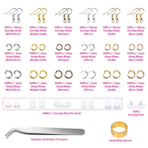 Earring Hooks, Anezus 1900Pcs Earring Making Supplies Kit with Fis...