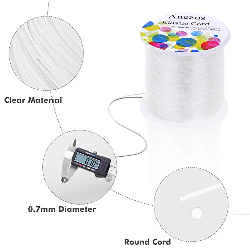 Elastic String for Bracelets, Anezus 0.7mm Elastic Bracelet String...
