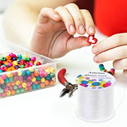 Elastic String for Bracelets, Anezus 0.7mm Elastic Bracelet String...