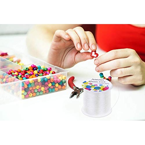 Elastic String for Bracelets, Anezus 0.7mm Elastic Bracelet String...